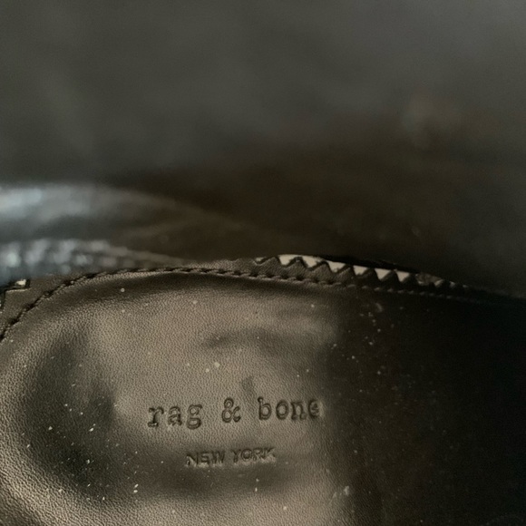 rag and bone Harrow leather ankle boots black heel size 38.5 US 8.5 - Picture 5 of 8